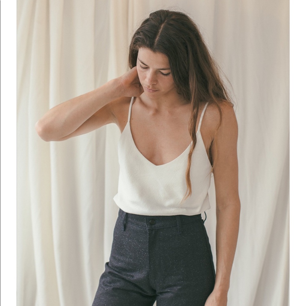 OZMA Silk Noil Camisole — Natural, sz. s